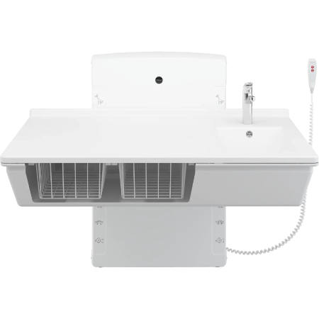 Stellebord - Puslebord, 800 x 1400 mm, elektrisk højderegulérbart, med sanitet og standardarmatur