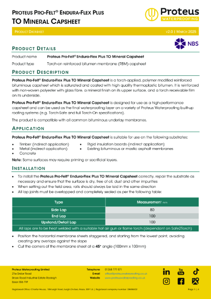 Proteus Pro-Felt® Endura-Flex Plus TO Mineral Capsheet