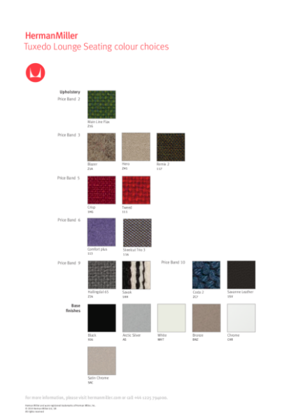 Tuxedo Lounge Seating - Colour Choices