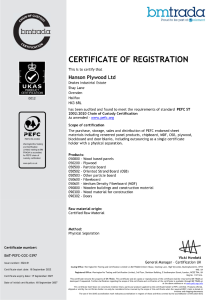 PEFC Certificate