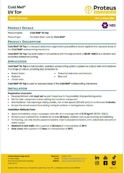 Product Data Sheet - Cold Melt® UV Top