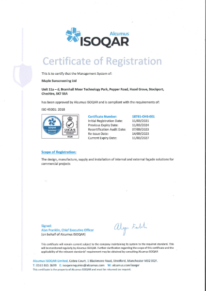 ISO-45001 Certificate