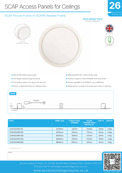 SCAP Access Panels for Ceilings