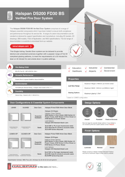 Halspan DS200 FD30 BS - Verified Fire Door System