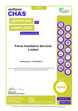 CHAS Elite Certificate of Compliance