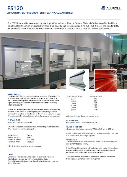 Aluroll F120 Datasheet