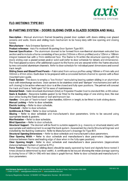 Axis Flo-Motion Bi-Part Specification V6