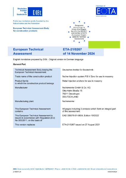 European Technical Approval (ETA)