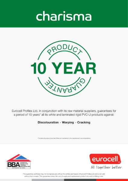 Charisma Vertical Slider Windows 10 Year Product Guarantee Certificate