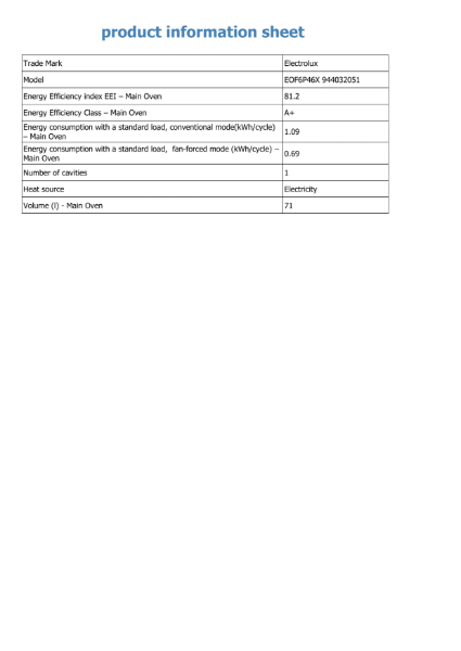 EOF6P46X - Product Information Sheet