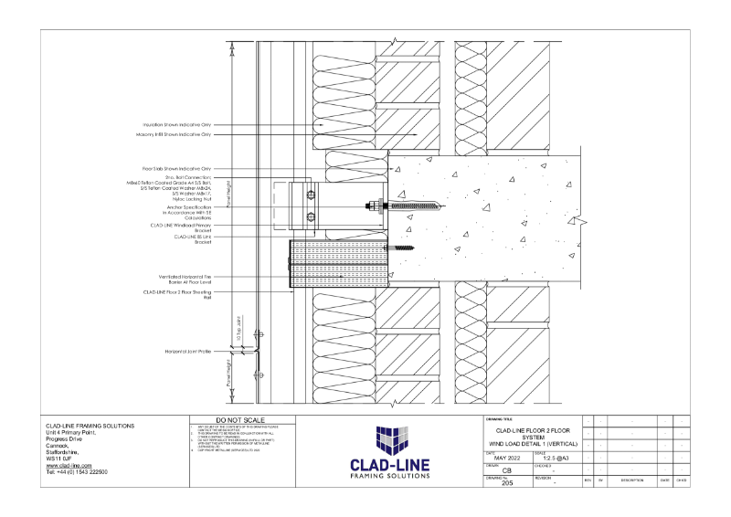 CL-F2F-Wind Load (vertical) Technical Drawing