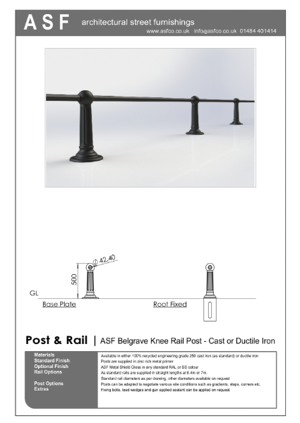 ASF Belgrave Recycled cast Iron Knee Rail