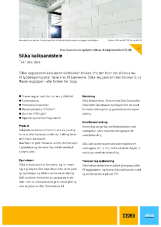 Teknisk datablad - Silka Kalksandsten Blokk