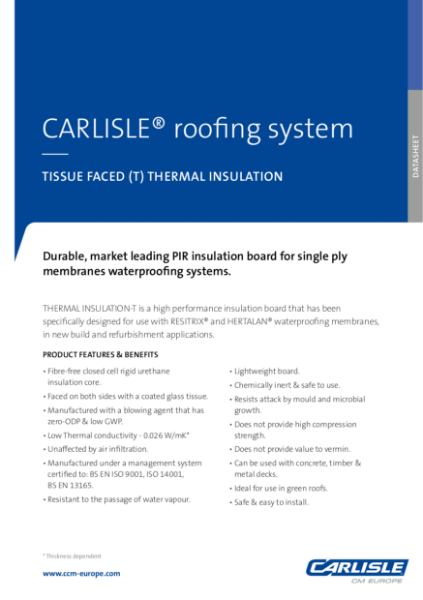 Carlisle CCM-T Tissue Faced PIR Insulation