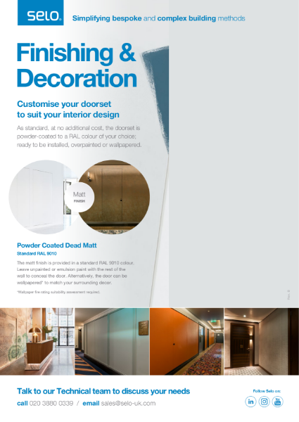 Quadra Riser Door Finishes and decoration Guide