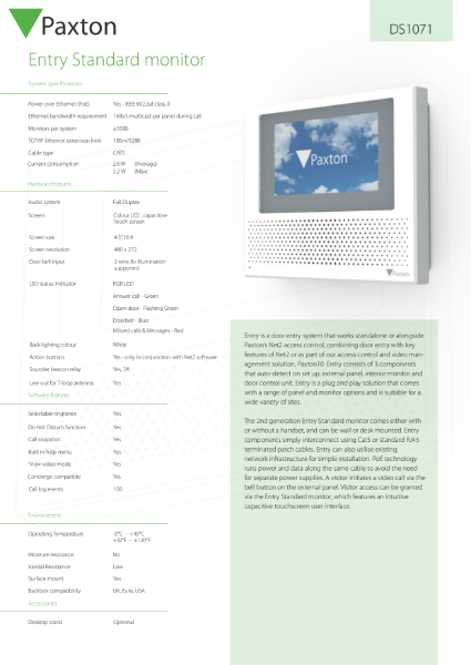 Entry - Standard monitor