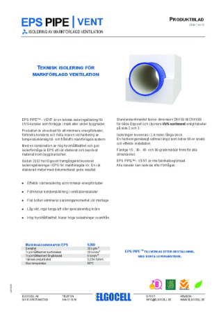 UVS-Isolering - Produkdatatblad