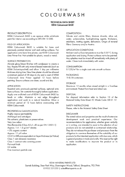 Keim Colourwash BASE Technical Data Sheet