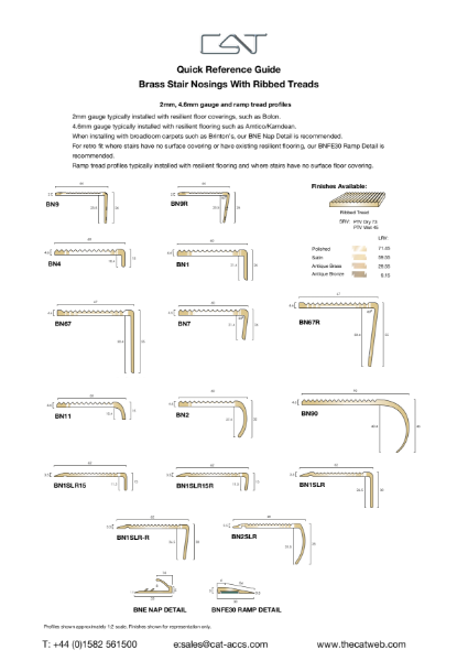 Solid brass stair nosings