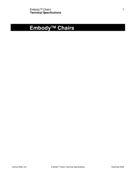 Embody Chairs - Technical Specification