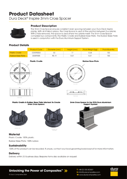 Dura Deck® Inspire 3 mm Cross Spacer