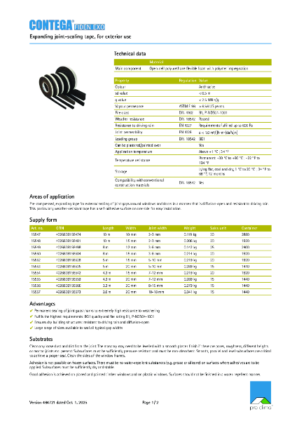 Contega Fiden Exo Technical Datasheet