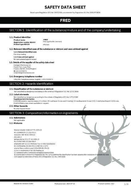 Fred - Safety Data Sheet
