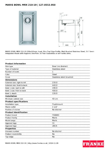 Product Sheet 127.0553.950