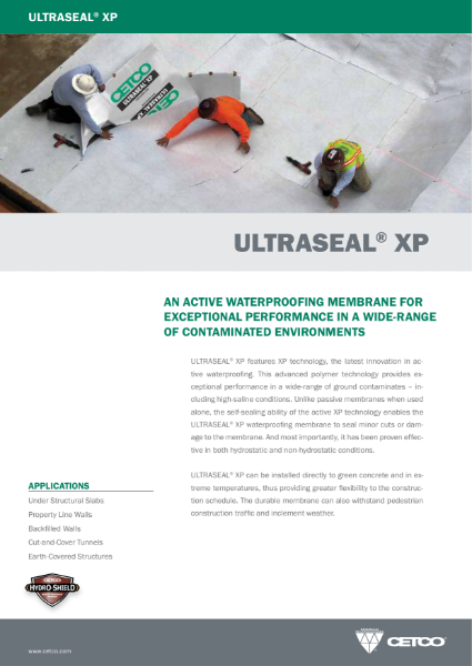 ULTRASEAL® XP - AN ACTIVE WATERPROOFING MEMBRANE FOR EXCEPTIONAL PERFORMANCE IN A WIDE-RANGE OF CONTAMINATED ENVIRONMENTS