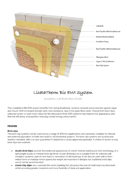 LicataTherm Bio Brick-Slips System