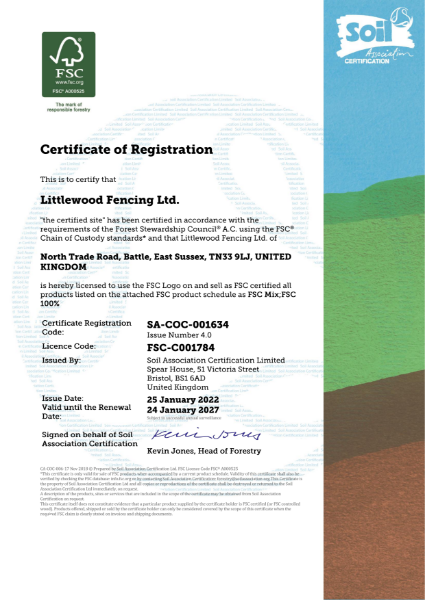 FSC - Certificate of Registration