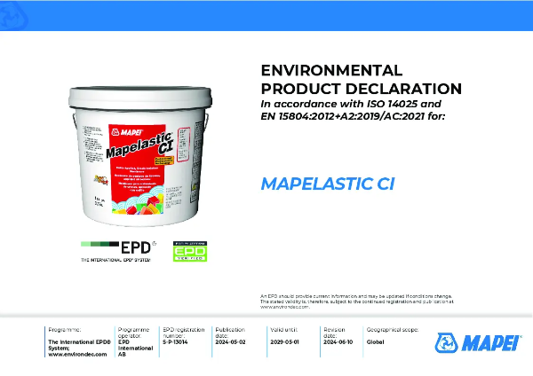 EPD-IES-0013014:002 (S-P-13014) Mapelastic CI.pdf | Mapei Corp | NBS Source