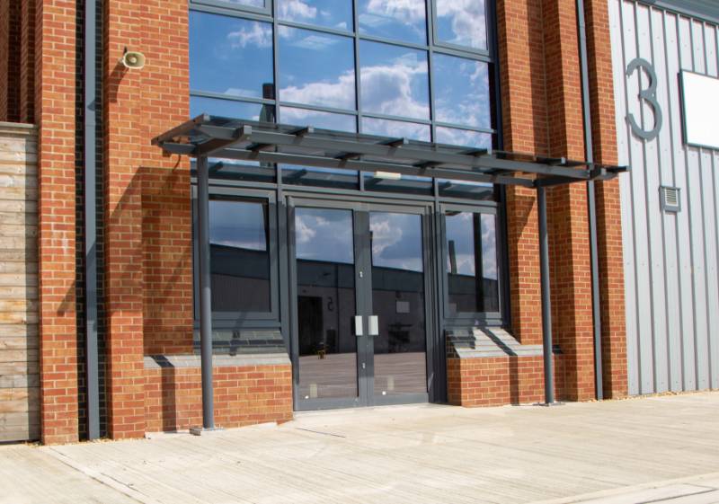 Broadmead Business Park in Bedfordshire Installs Contemporary Entrance Canopies