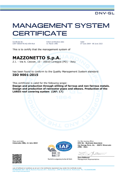 Mazzonetto ISO9001