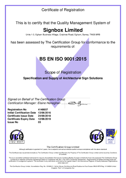 ISO 9001.2015 Quality Management System Certificate