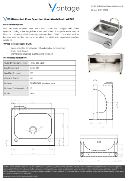 Product Data Sheet - WP30B