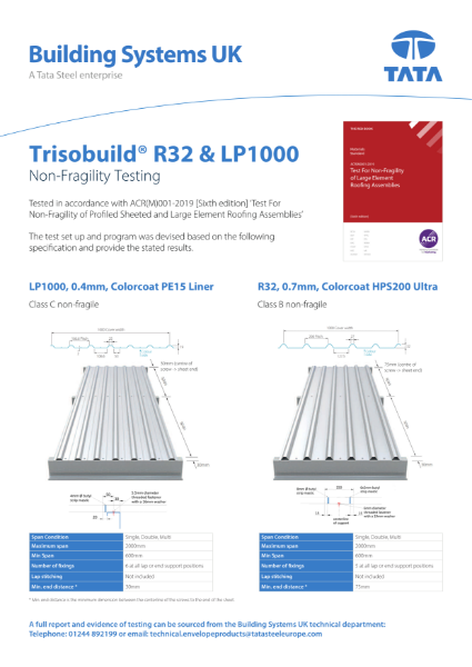 Trisobuild R32 & LP1000 - Non-Fragility Testing
