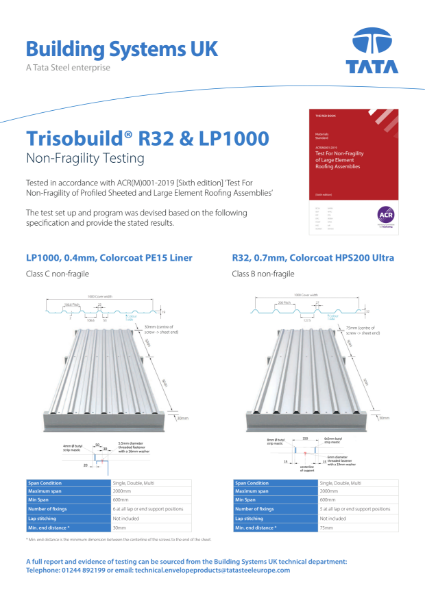 Trisobuild® R32 & LP1000 - Non-Fragility Testing