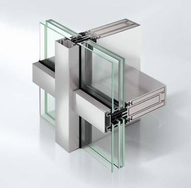 Fire-resistant stick curtain walling façade system - FW 50+ FR 60