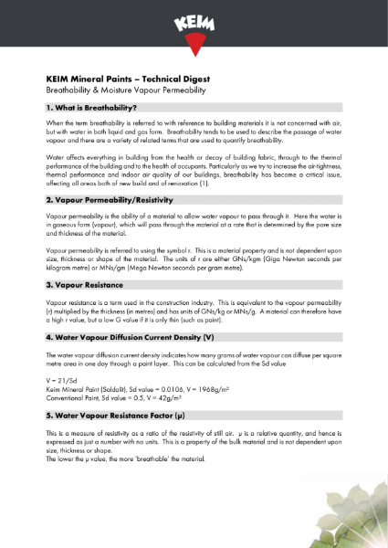 Technical Digest - Breathability & Mositure Vapour Permeability