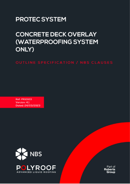 Outline Specification - PR10103 Protec to Concrete Deck (Overlay)