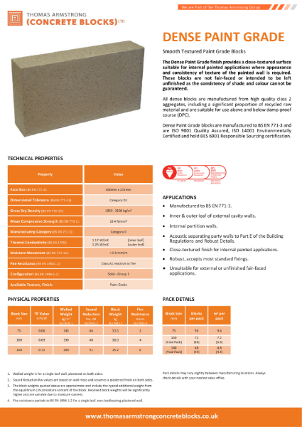 Dense Paint-Grade Concrete Block