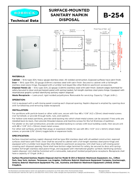 Technical Data Sheet B-254