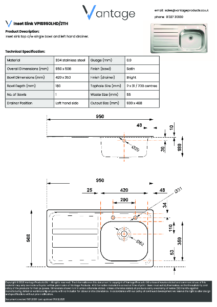 Product Data Sheet - VPIS950LHD/2TH
