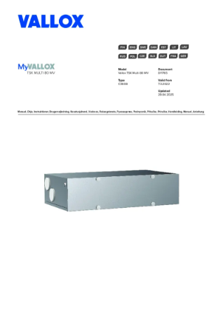 MyVallox TSK Multi 80 MV - Pikaohje