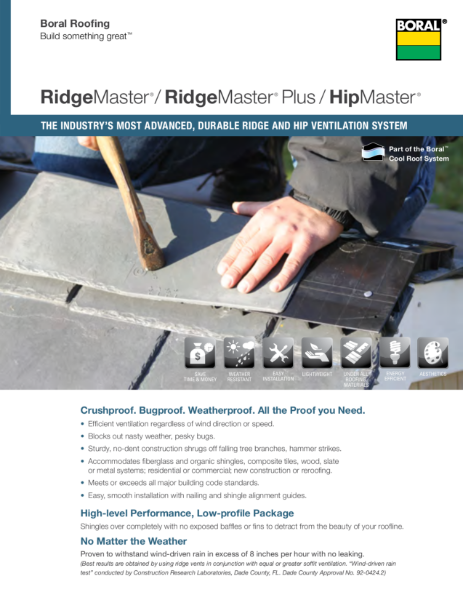 RidgeMaster Plus & HipMaster Brochure