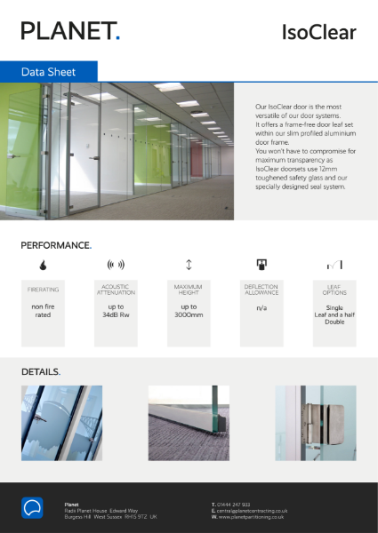 IsoClear Door Data Sheet