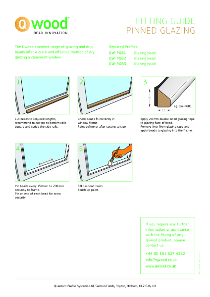 Qwood - Pinned Glazing Beads Fitting Guide