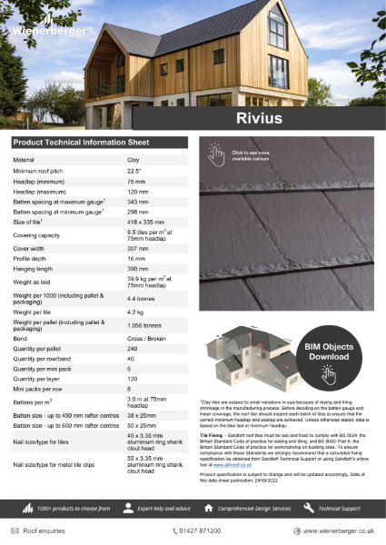 Rivius Technical Data Sheet