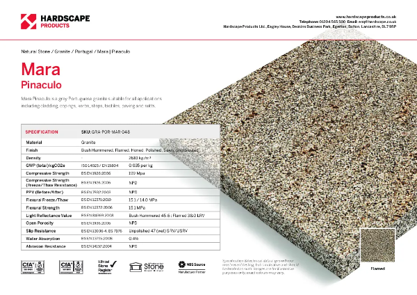 Mara Pinaculo Hardscape Datasheet